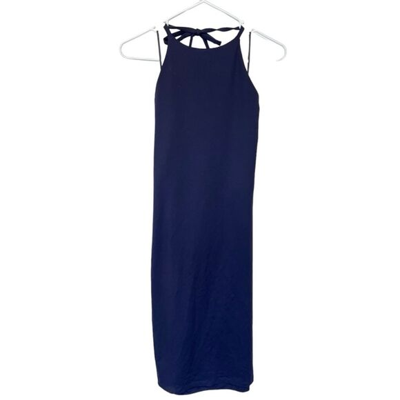NWT Susana Monaco | Midnight Blue Halter Mini Dress L - Picture 5 of 8